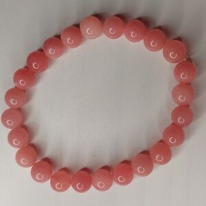 Pink Jade stone 8mm round bead bracelet #6